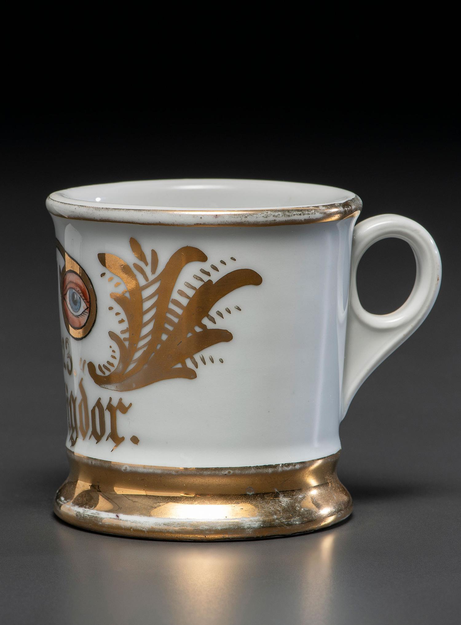 An Optician's Porcelain Occupational Shaving Mug