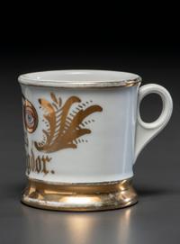 An Optician's Porcelain Occupational Shaving Mug