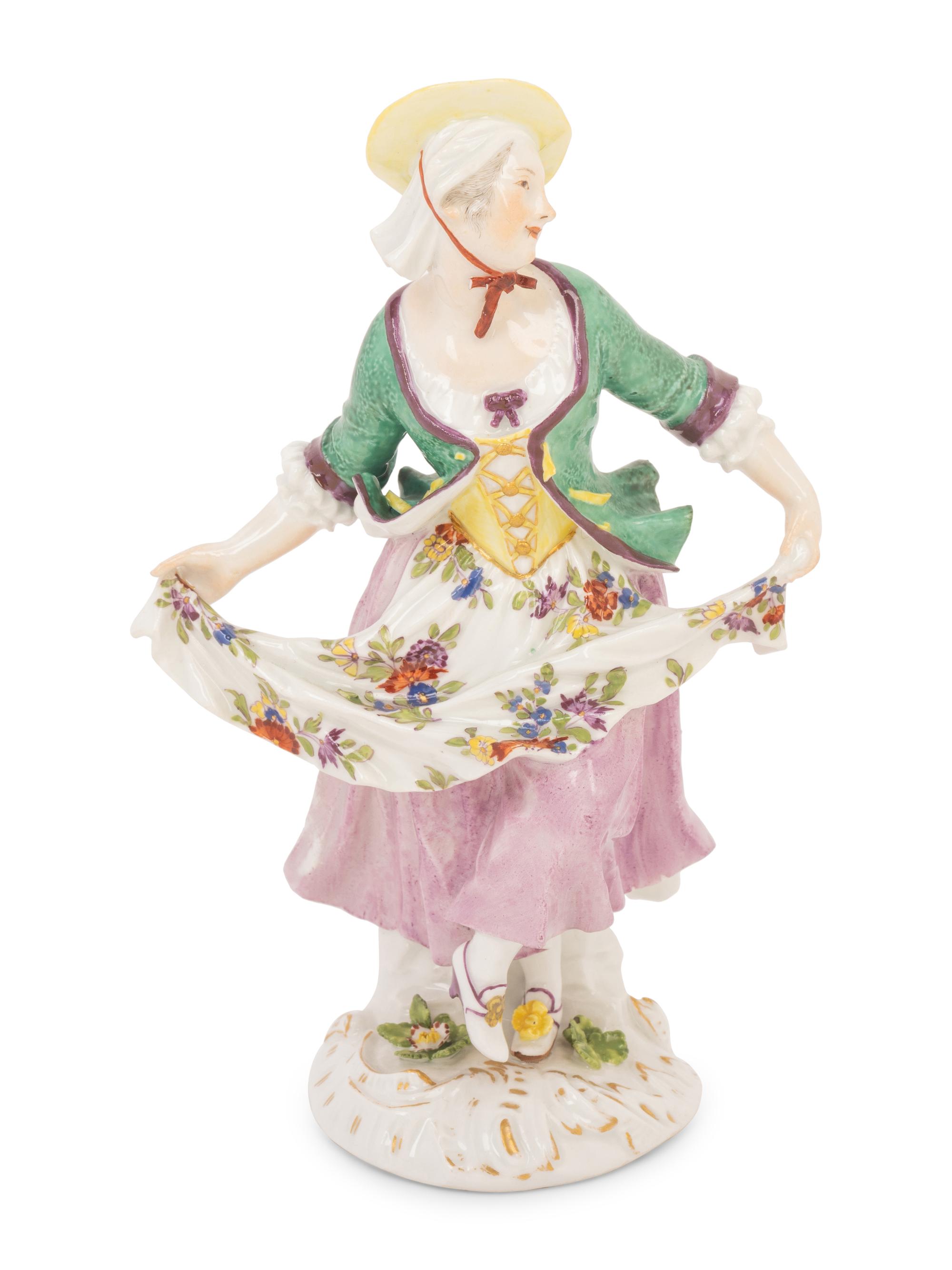 A Meissen Porcelain Figure of a Maiden