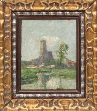 Frans Lauwers, (Belgian, 1854-1931), Landscape with River