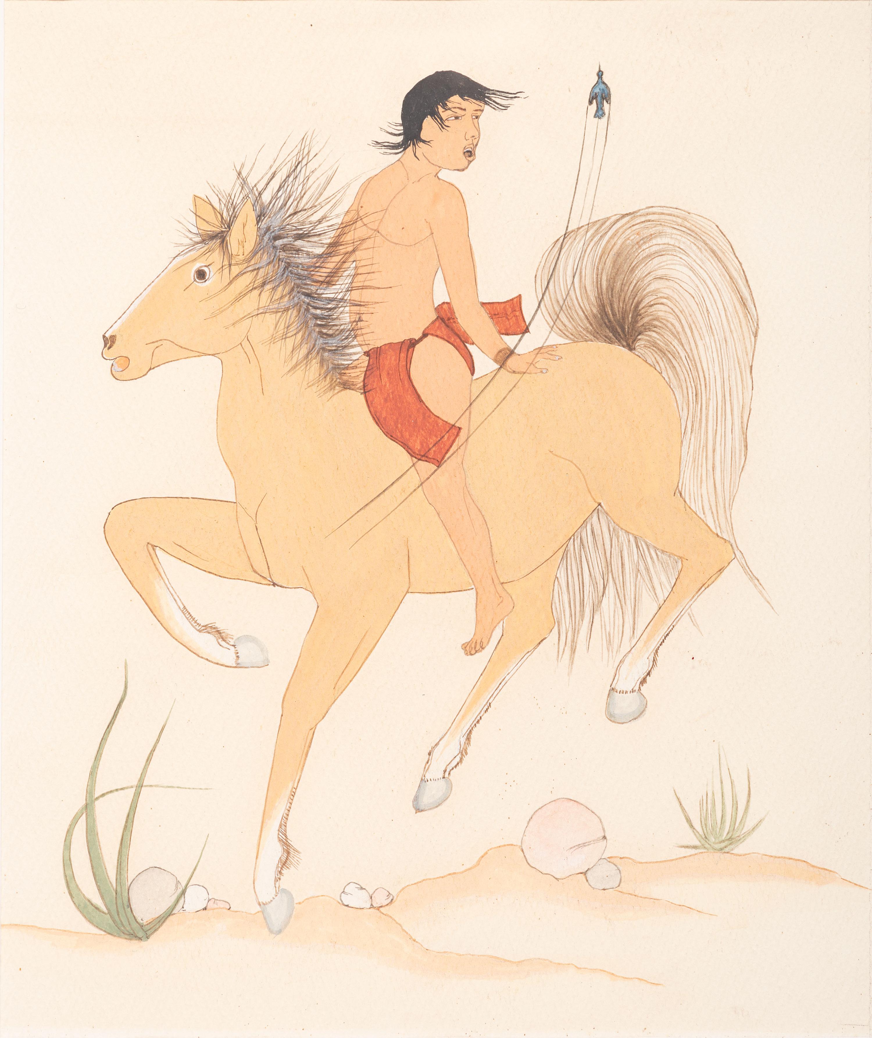 Indian Brave on Horse Back