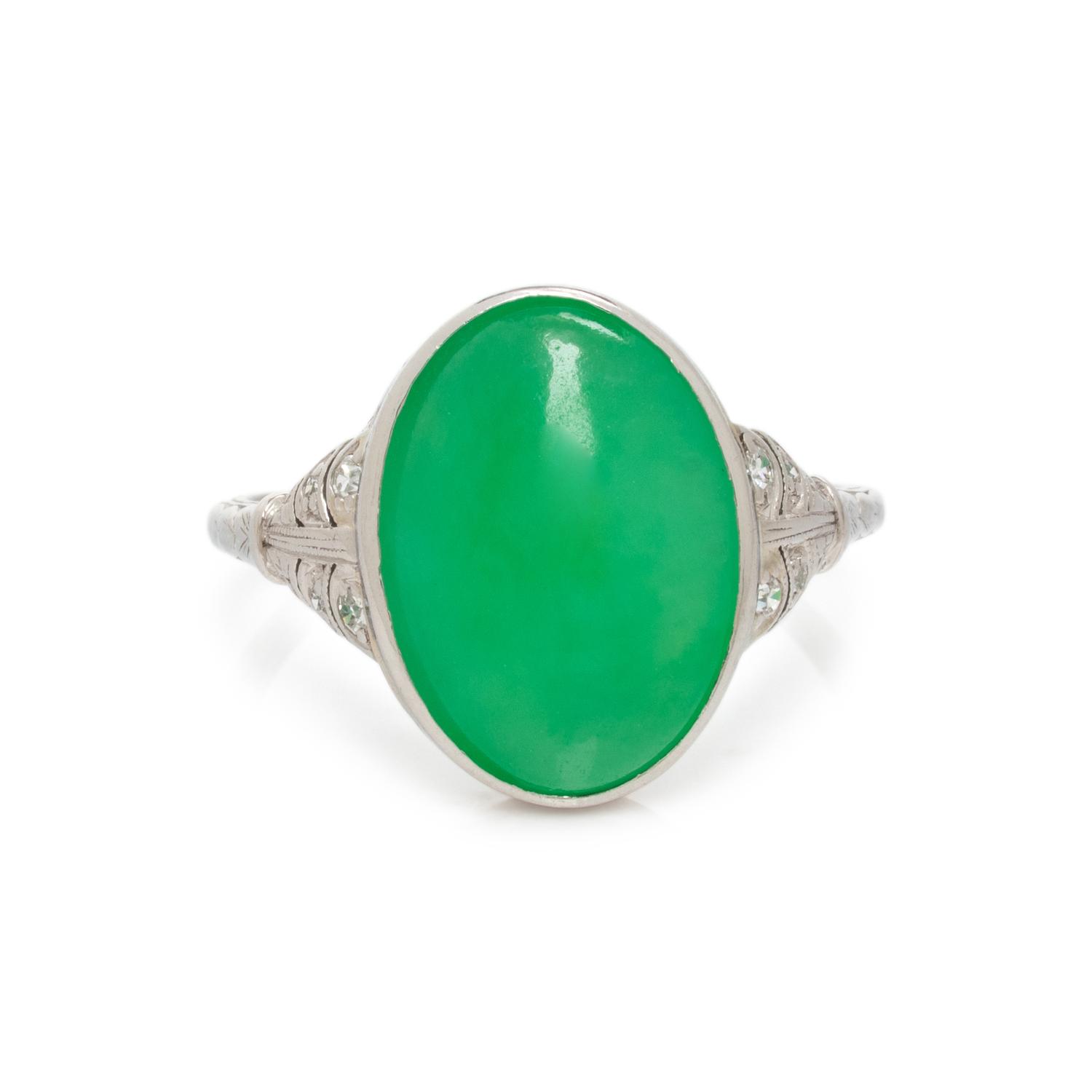 JADE AND DIAMOND RING