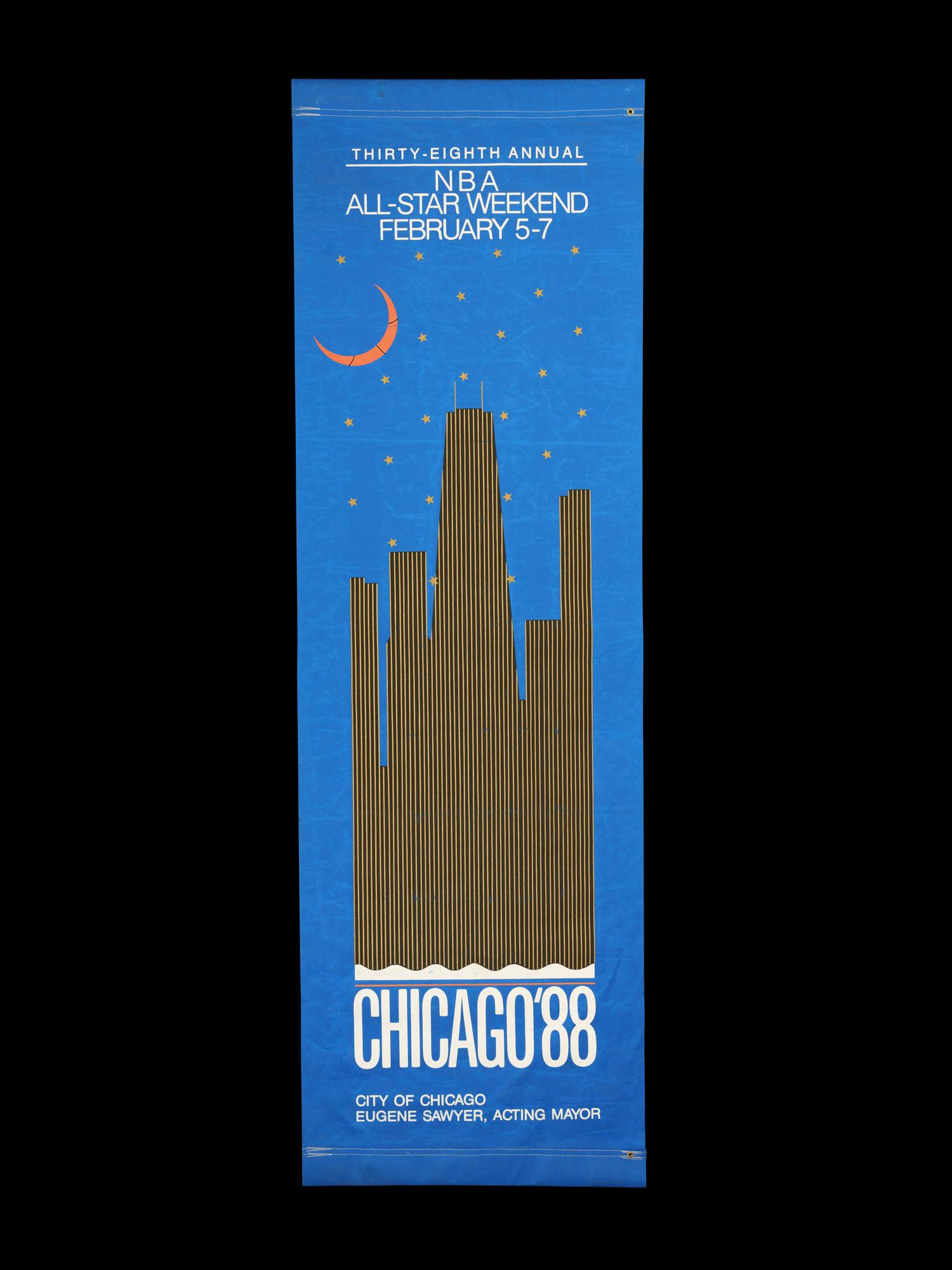 A Michael Jordan 1988 NBA All Star Game Chicago Large Street Banner Sign