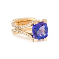 TANZANITE AND DIAMOND RING