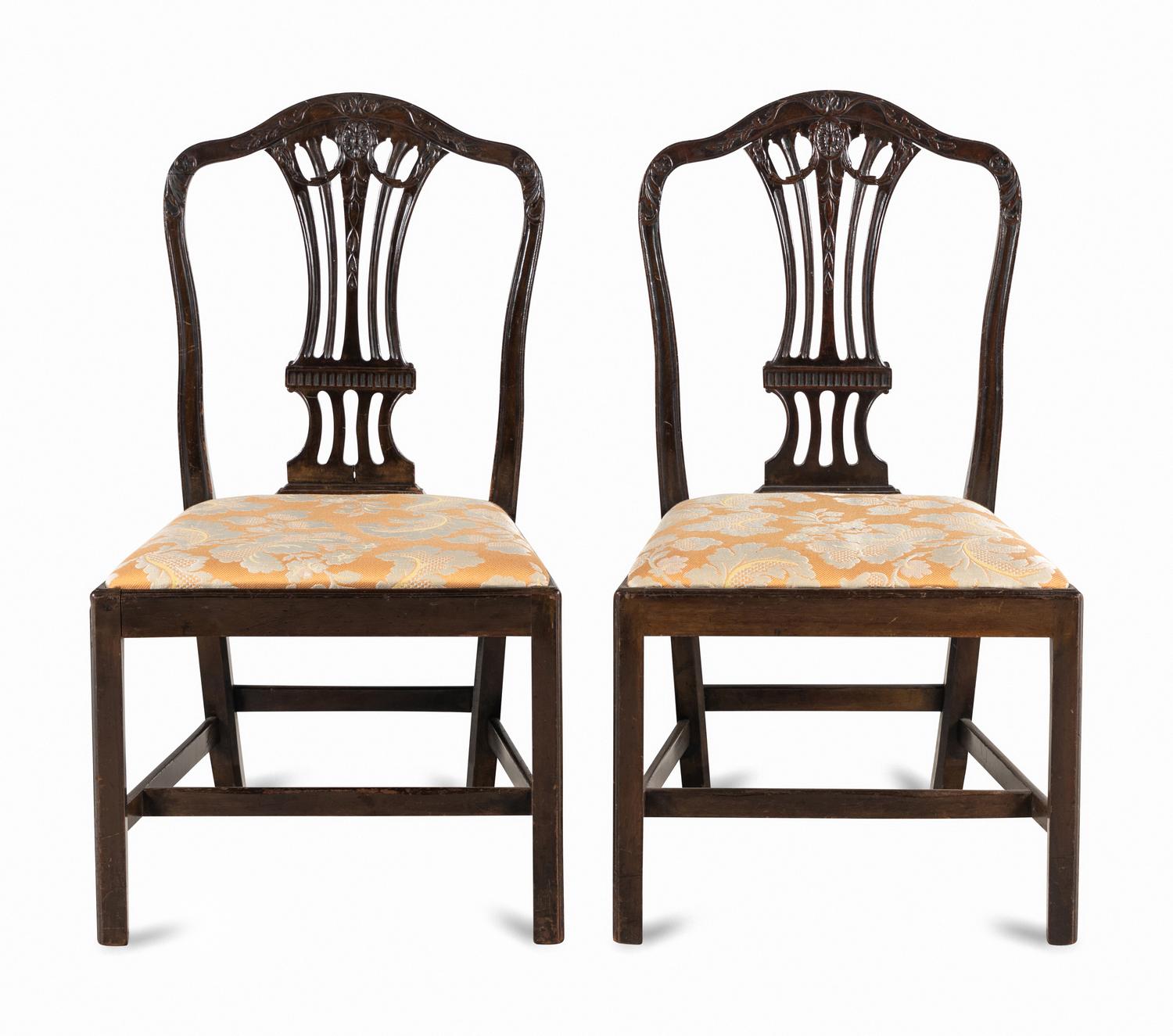 A Pair of George III Style Mahogany Side Chairs