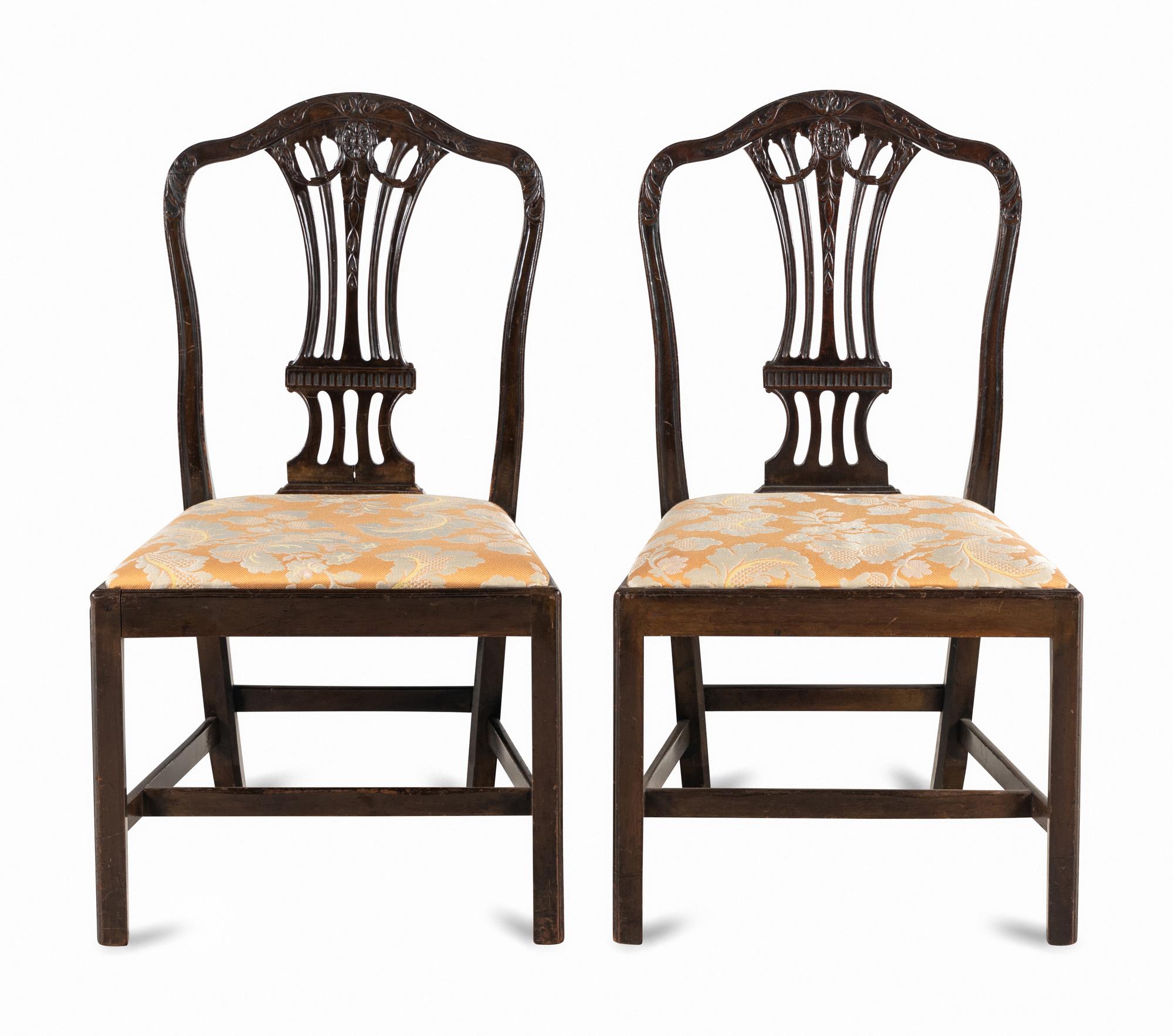 A Pair of George III Style Mahogany Side Chairs