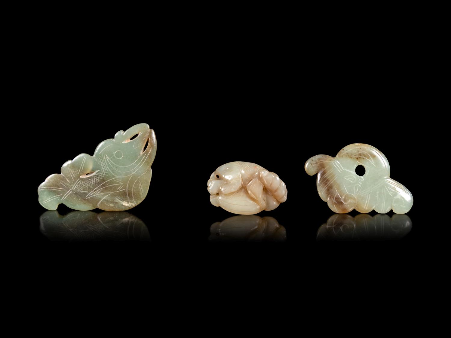 Nine Chinese Carved Jade Articles