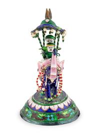 An East Indian Silver and Enamel Elephant
