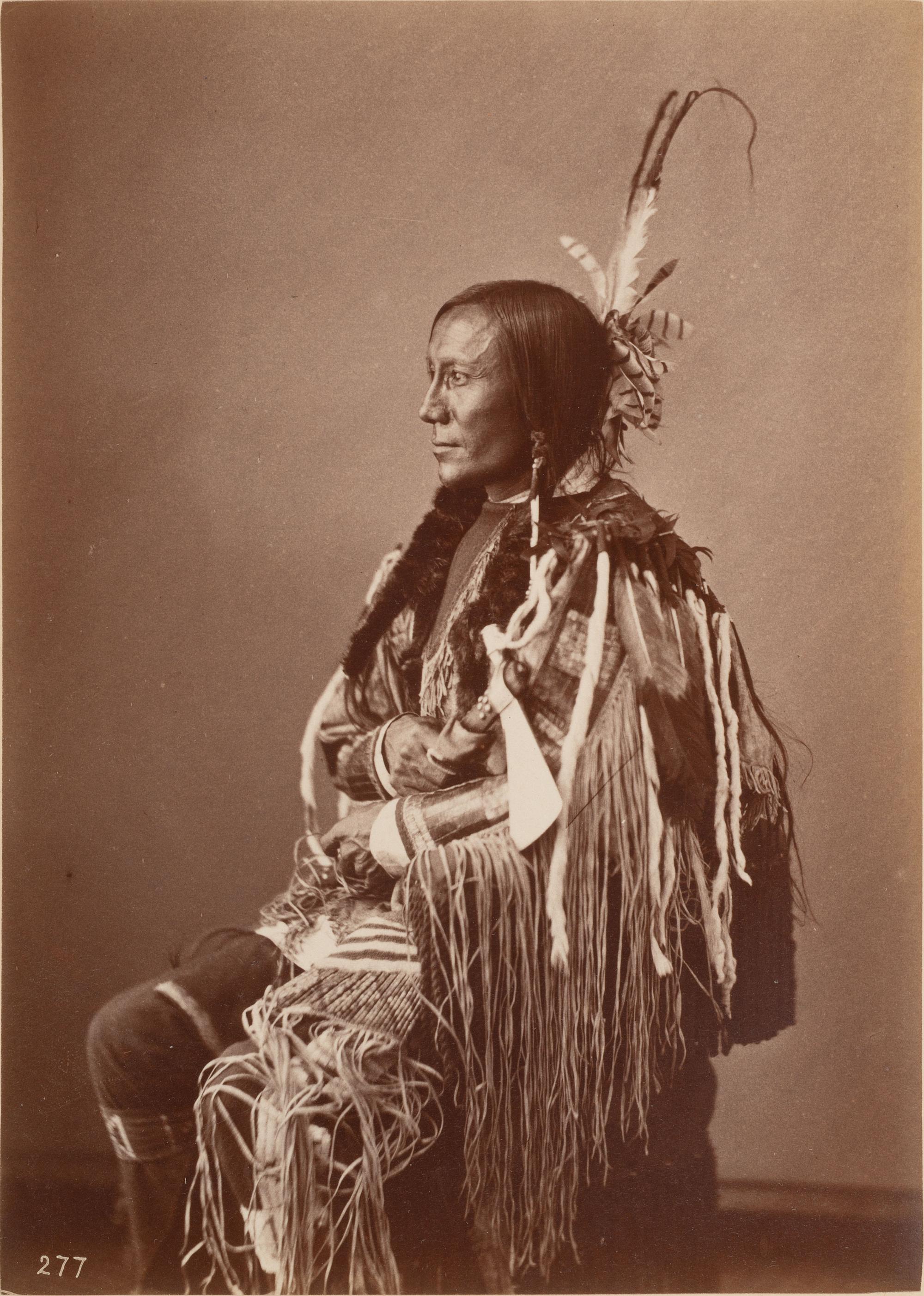 [GARDNER, Alexander (1821-1882), photographer]. Albumen photograph of Bull's Ghost, Lower Yanktonai. [Washington, DC, 1872].