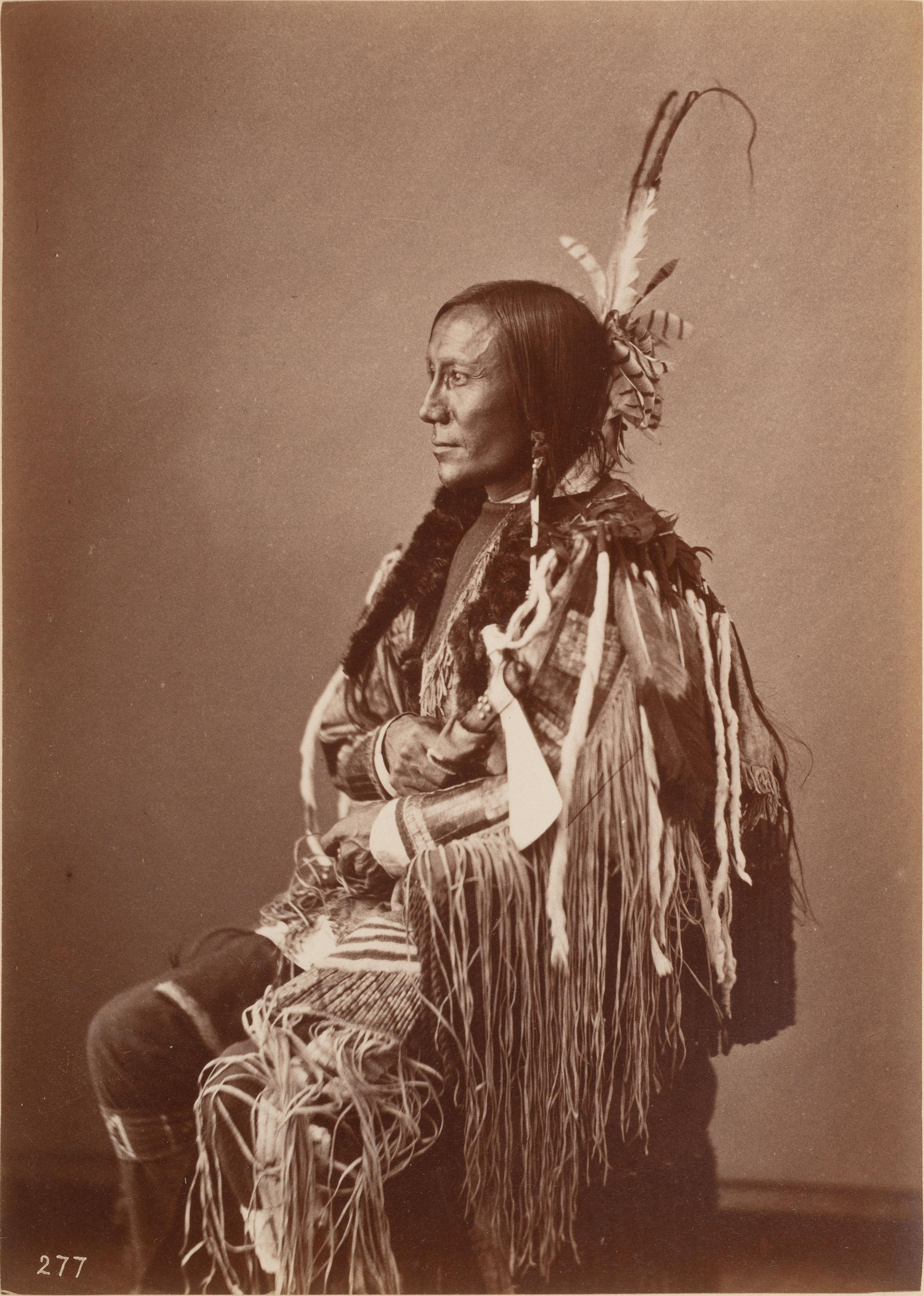 [GARDNER, Alexander (1821-1882), photographer]. Albumen photograph of Bull's Ghost, Lower Yanktonai. [Washington, DC, 1872].