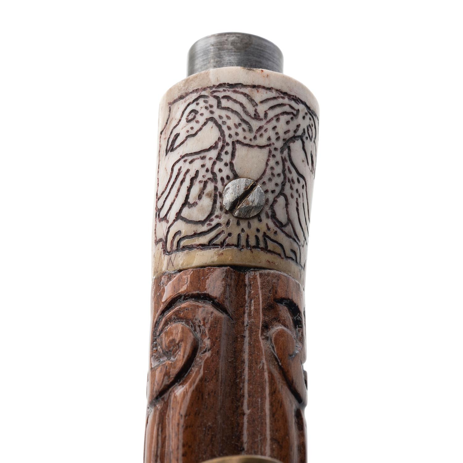 Contemporary Flintlock Jaeger Rifle with Carved and Fluted Stock