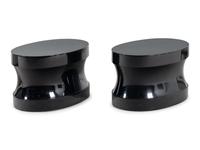 Four Donghia Black-Painted Slipper Chairs and a Pair of Associated Low Tables
