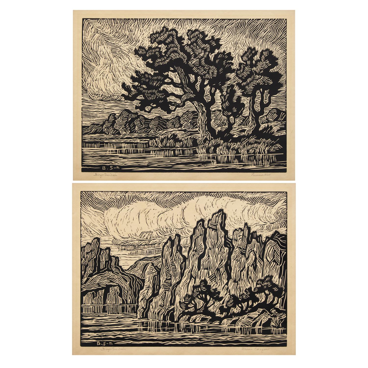 Birger Sandzen (American, 1871–1954) — Dream Canyon ; together with Summertime (Two Works)