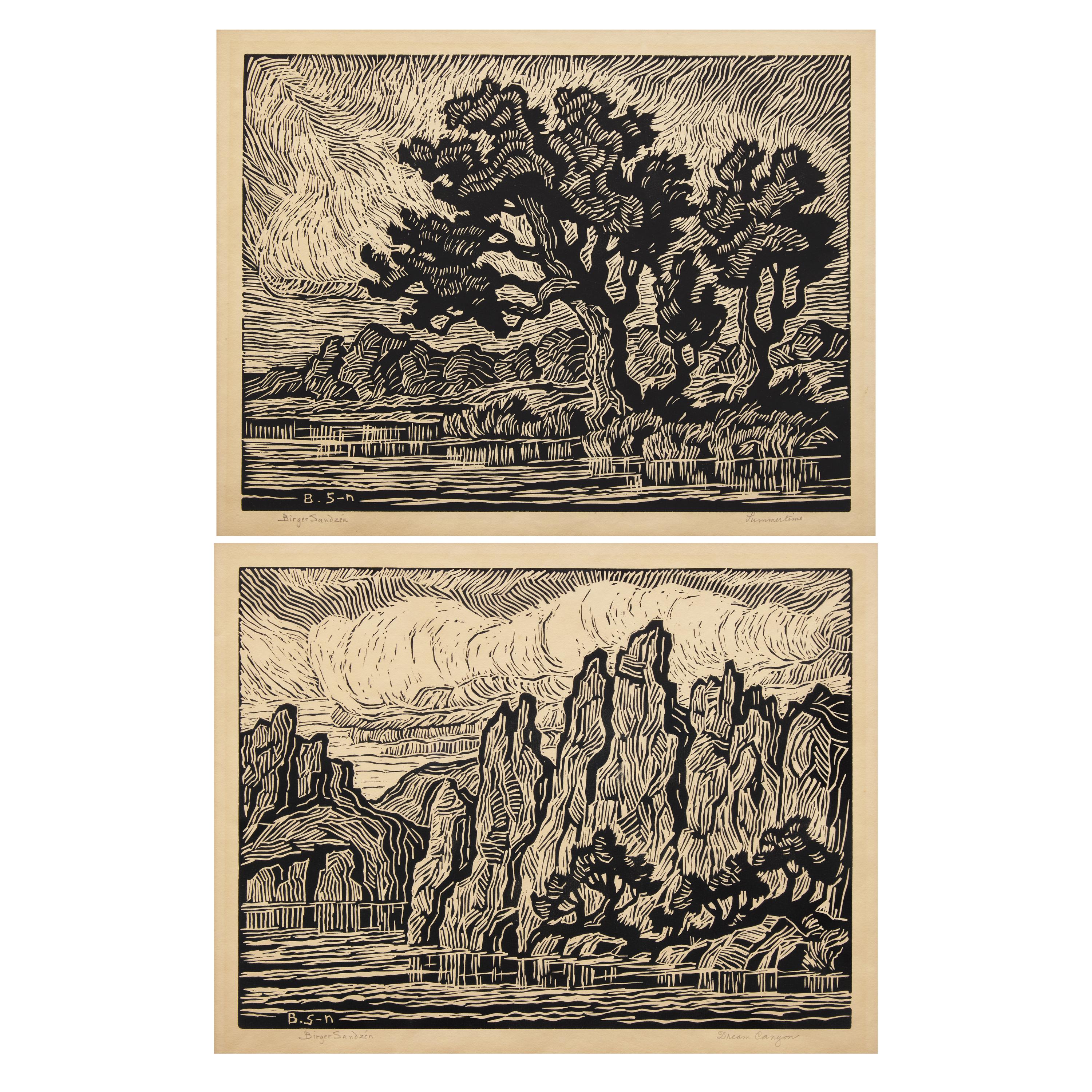 Birger Sandzen (American, 1871–1954) — Dream Canyon ; together with Summertime (Two Works)