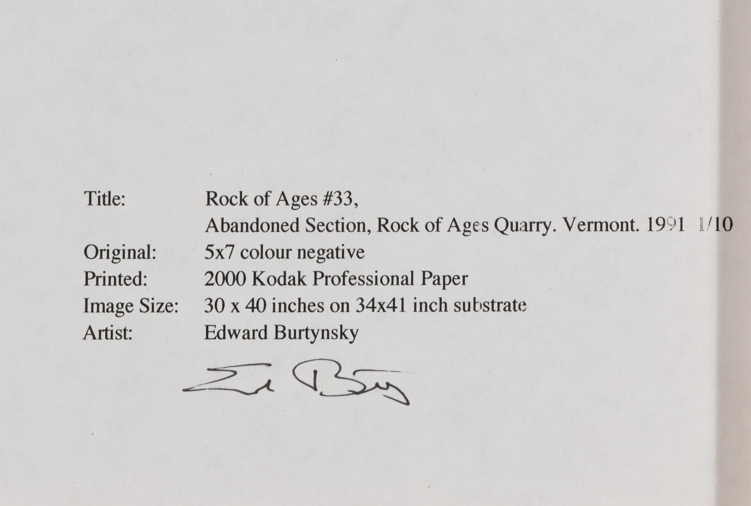 Rock of Ages #33, Abandoned Section, Rock of Ages Quarry, Vermont , 1991 (printed 2000)