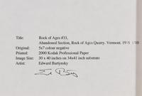 Rock of Ages #33, Abandoned Section, Rock of Ages Quarry, Vermont , 1991 (printed 2000)