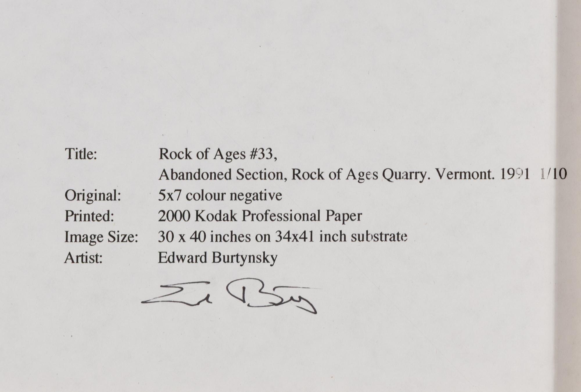 Rock of Ages #33, Abandoned Section, Rock of Ages Quarry, Vermont , 1991 (printed 2000)