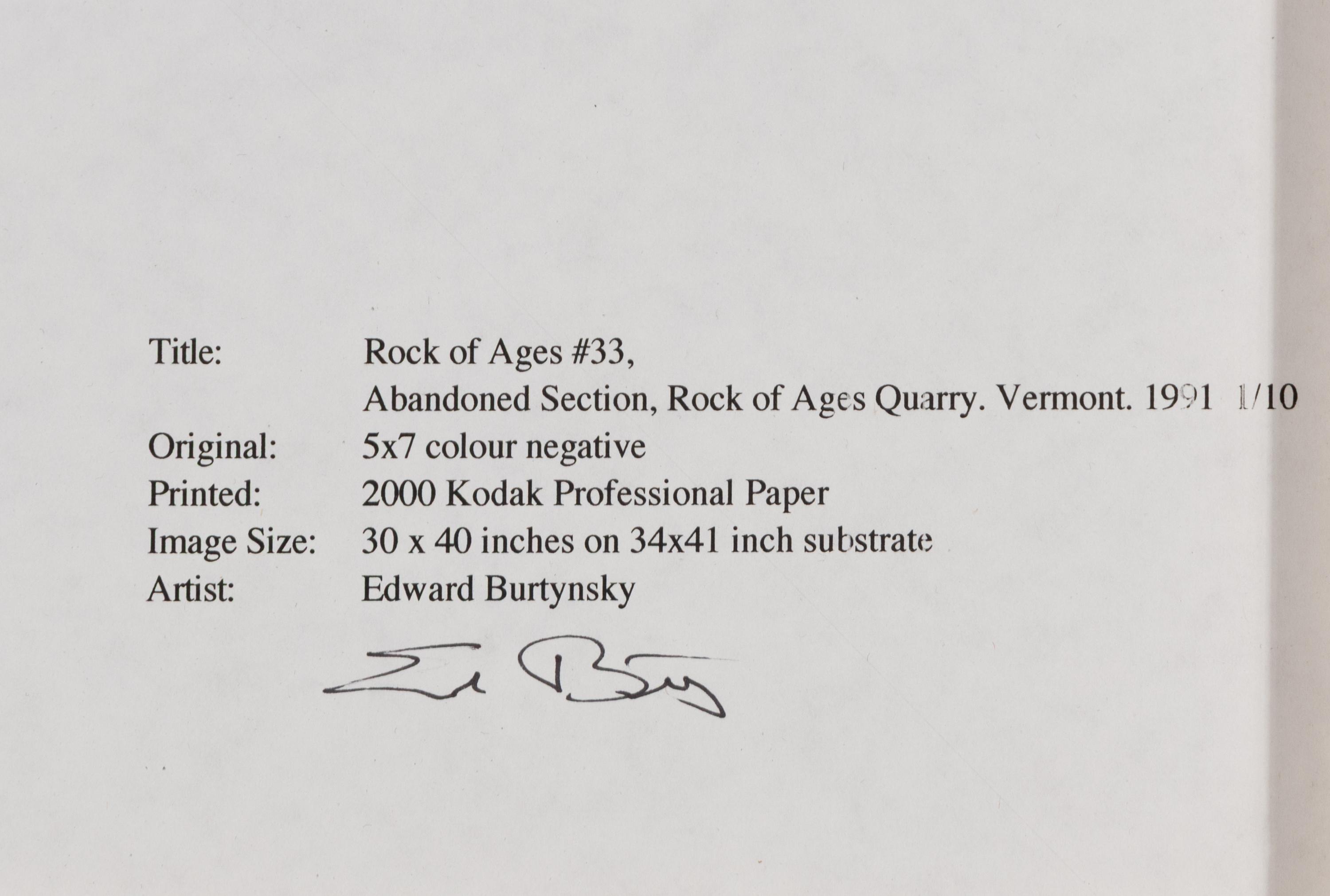 Rock of Ages #33, Abandoned Section, Rock of Ages Quarry, Vermont , 1991 (printed 2000)