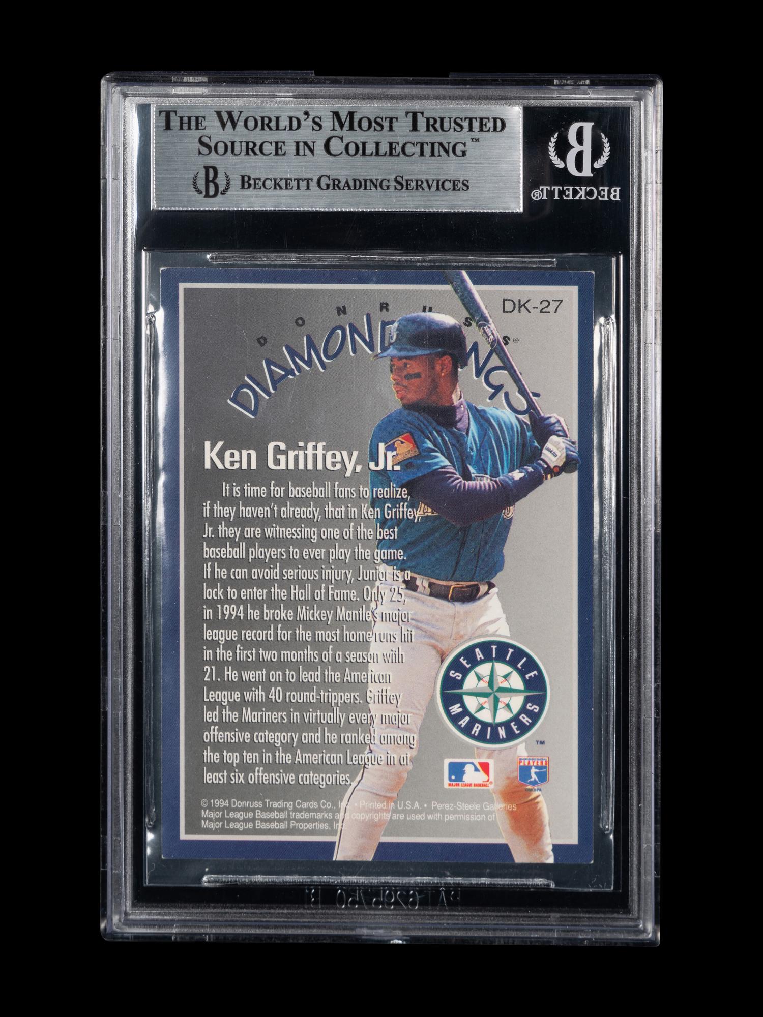 A 1995 Donruss Diamond Kings Ken Griffey Jr. Signed Autograph Baseball Card No. DK-27 (Beckett Authentication Services BAS Certified)