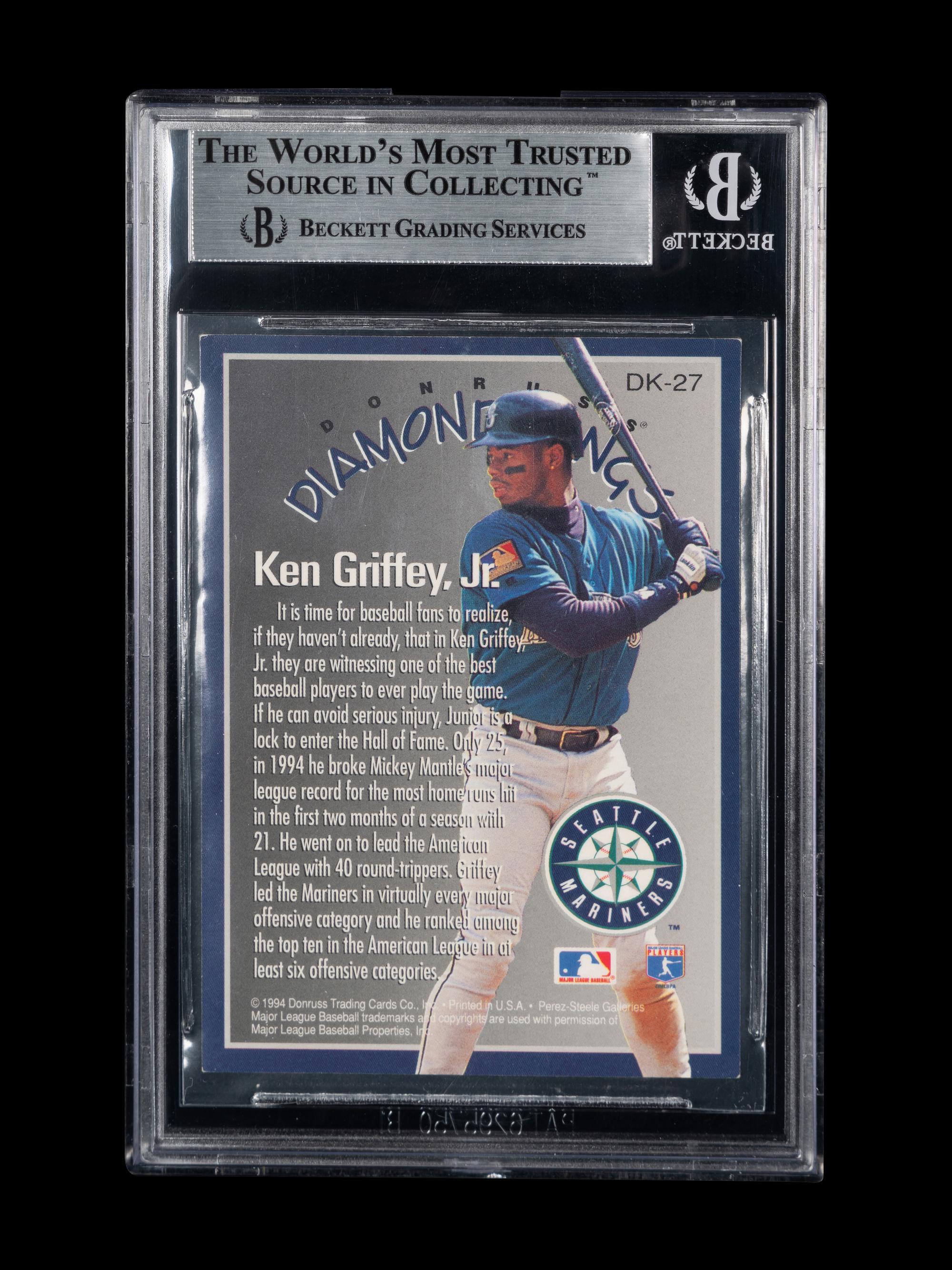 A 1995 Donruss Diamond Kings Ken Griffey Jr. Signed Autograph Baseball Card No. DK-27 (Beckett Authentication Services BAS Certified)