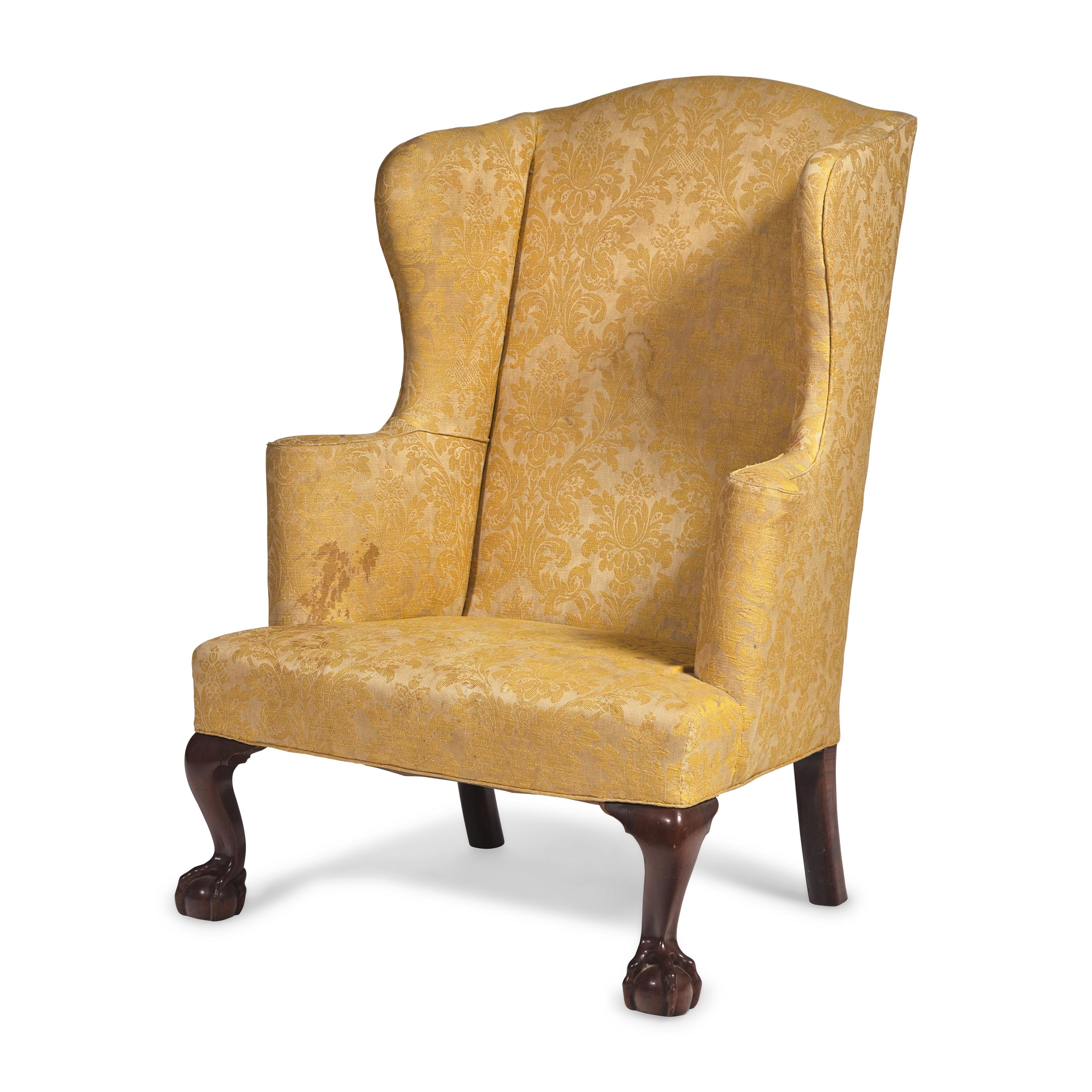 A Chippendale Carved Mahogany Easy Chair
