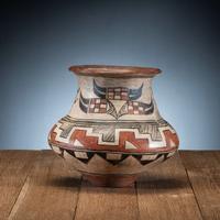 San Ildefonso Polychrome Pottery Olla, with Lizards