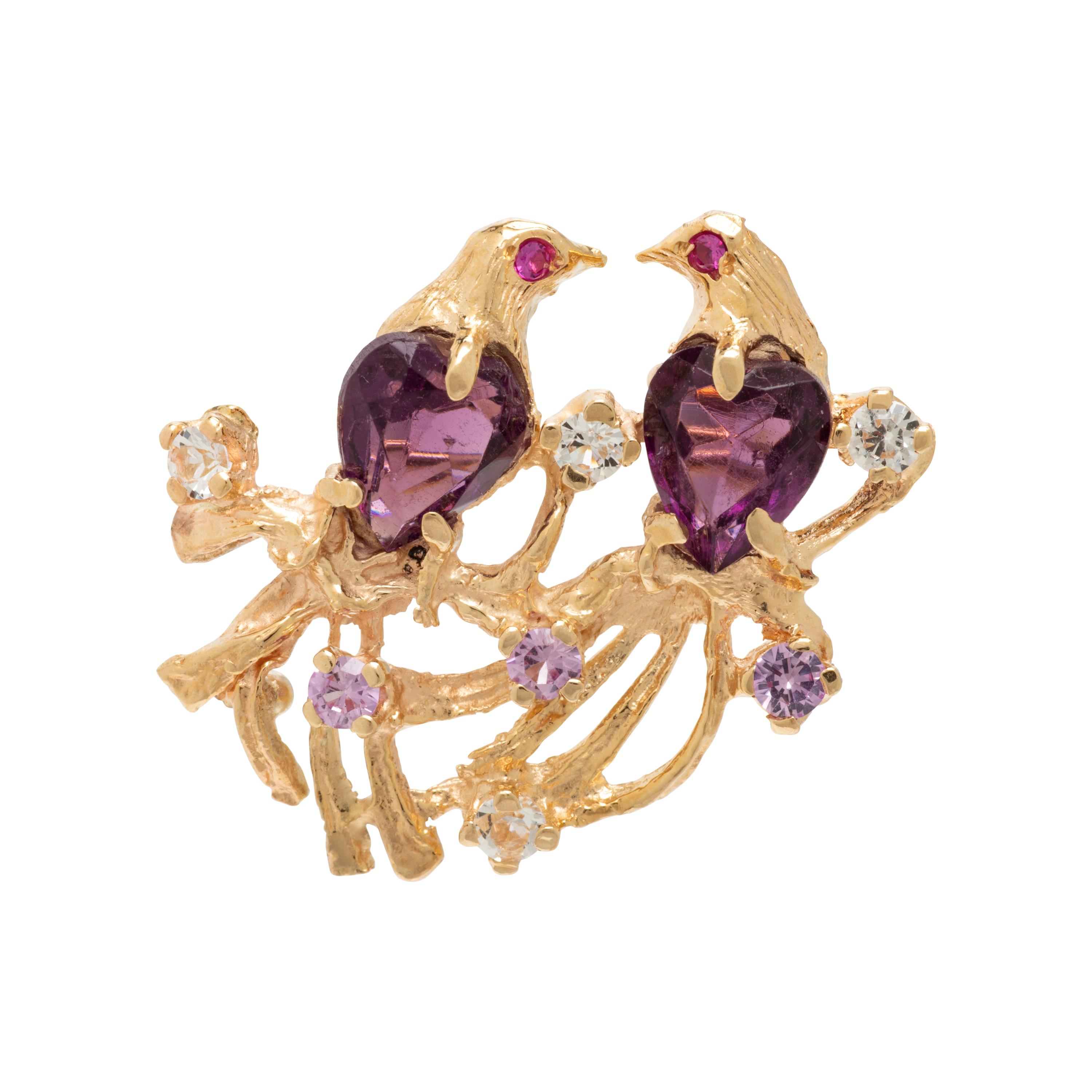 Yellow Gold Bird Brooch