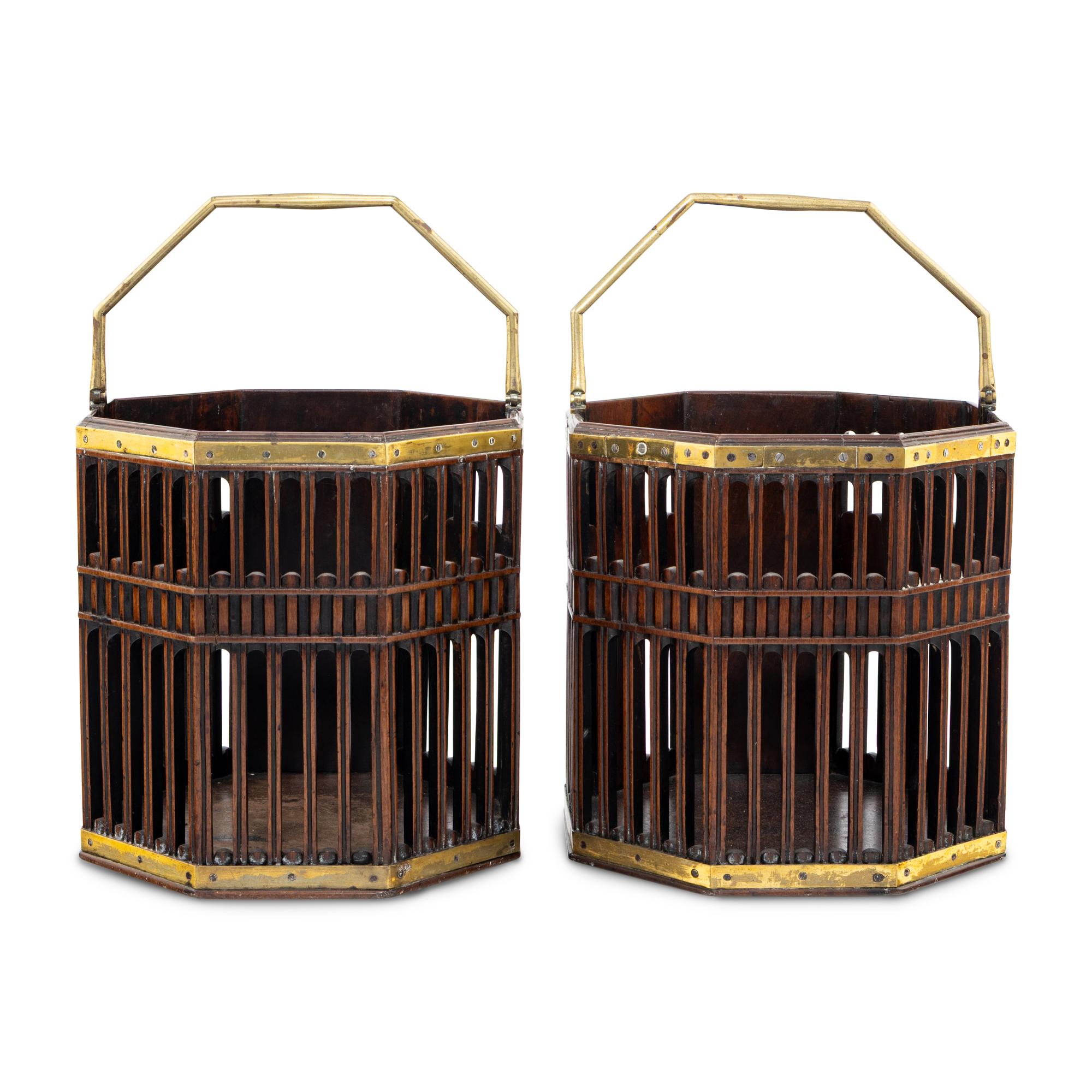 A Pair of George III Mahogany Peat Buckets