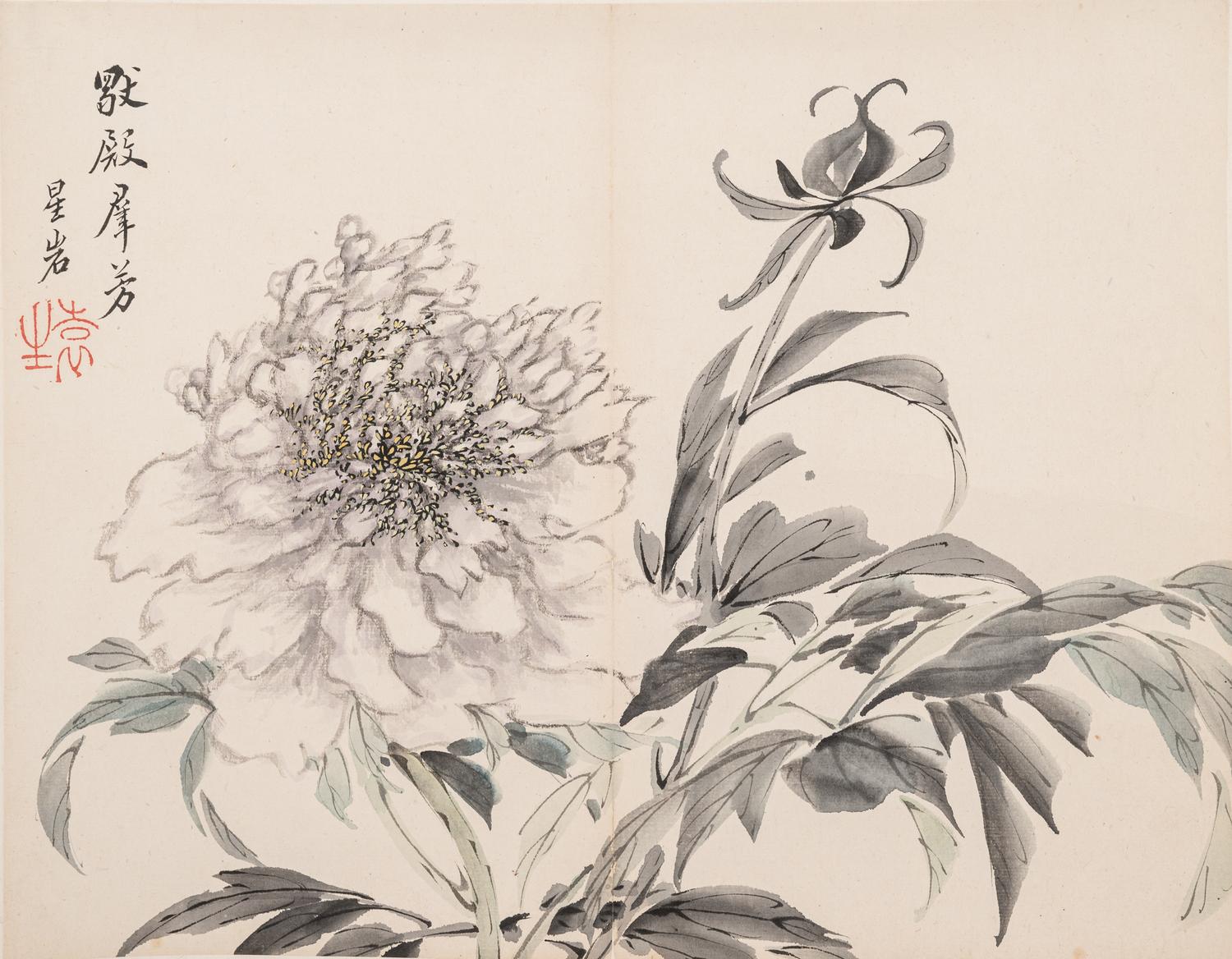 Two Chinese Hanging Scrolls Depicting Flowers and Plants
