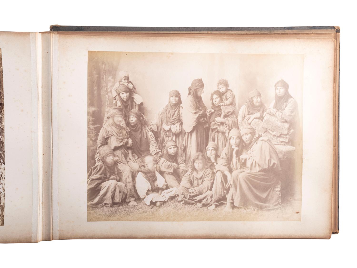 [EARLY PHOTOGRAPHY]. Album containing photographs of Egypt, Italy, and Brussels, incl. images by Félix BONFILS and Hippolyte ARNOUX.