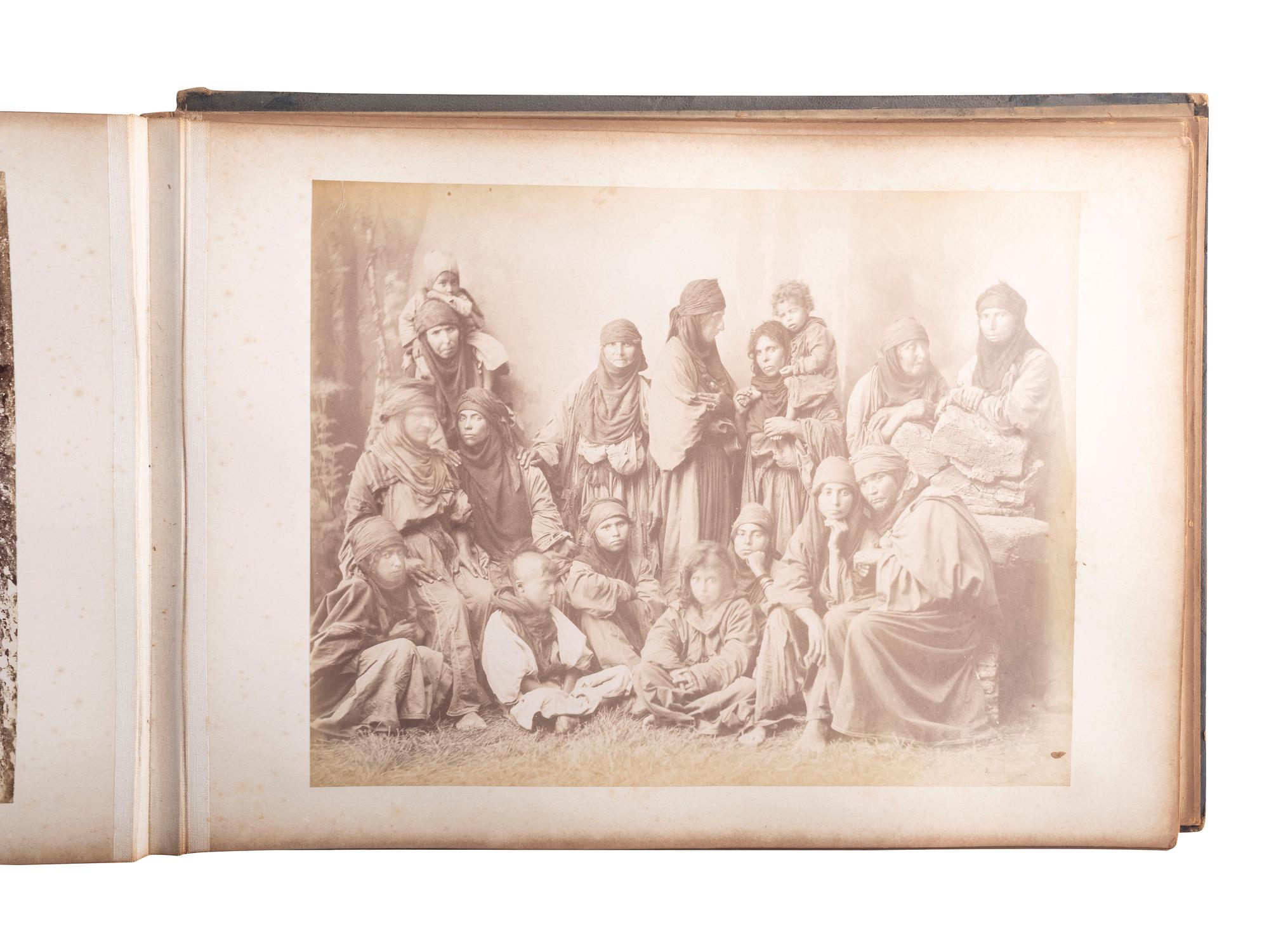 [EARLY PHOTOGRAPHY]. Album containing photographs of Egypt, Italy, and Brussels, incl. images by Félix BONFILS and Hippolyte ARNOUX.