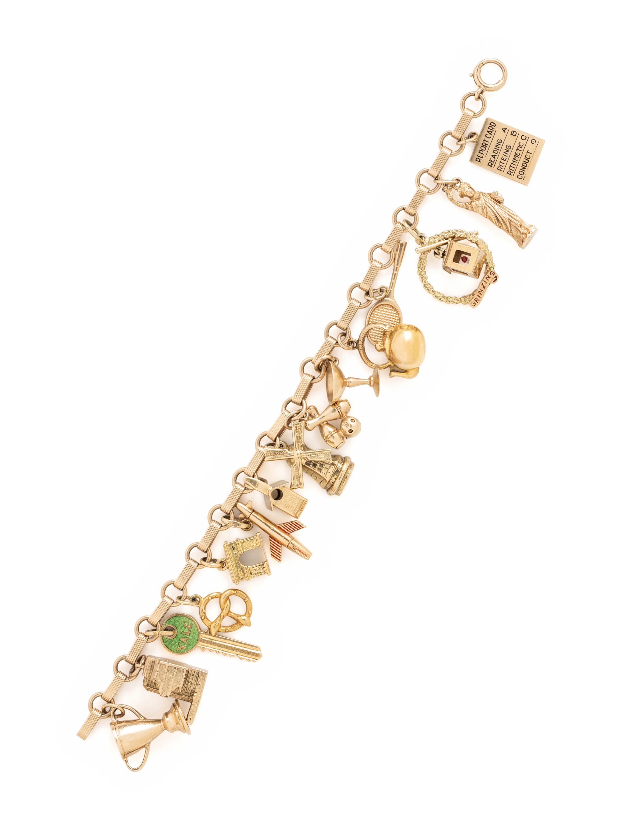 YELLOW GOLD CHARM BRACELET