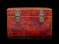 A Chinese Red Lacquered Wood Document Box
