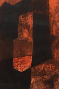 Composition brune et rouge