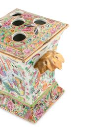 A Pair of Chinese Export Rose Medallion Covered Flower Vases