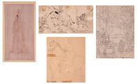 Four Indian Miniature Drawings