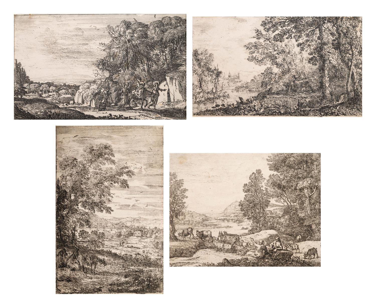 A group of four prints ( Berger et bergere conversant; L'Apparition; Le Fuite en Egypte; Les trois chevres )