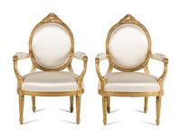 A Pair of Nancy Corzine Giltwood Armchairs