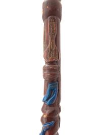A Folk Art Carved and Painted Wood Jazz Walking Stick