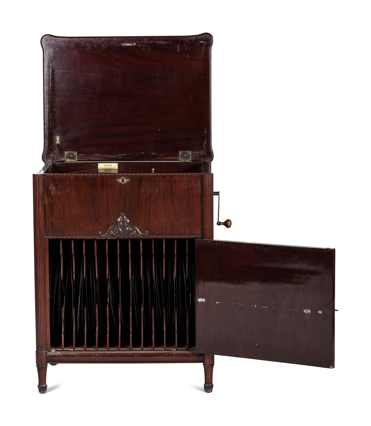A Swiss-Made Stella Mahogany Console Disc Music Box