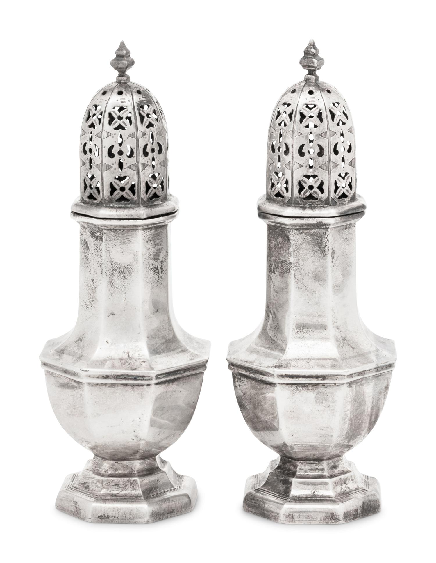 A Pair of Edwardian Silver Muffineers