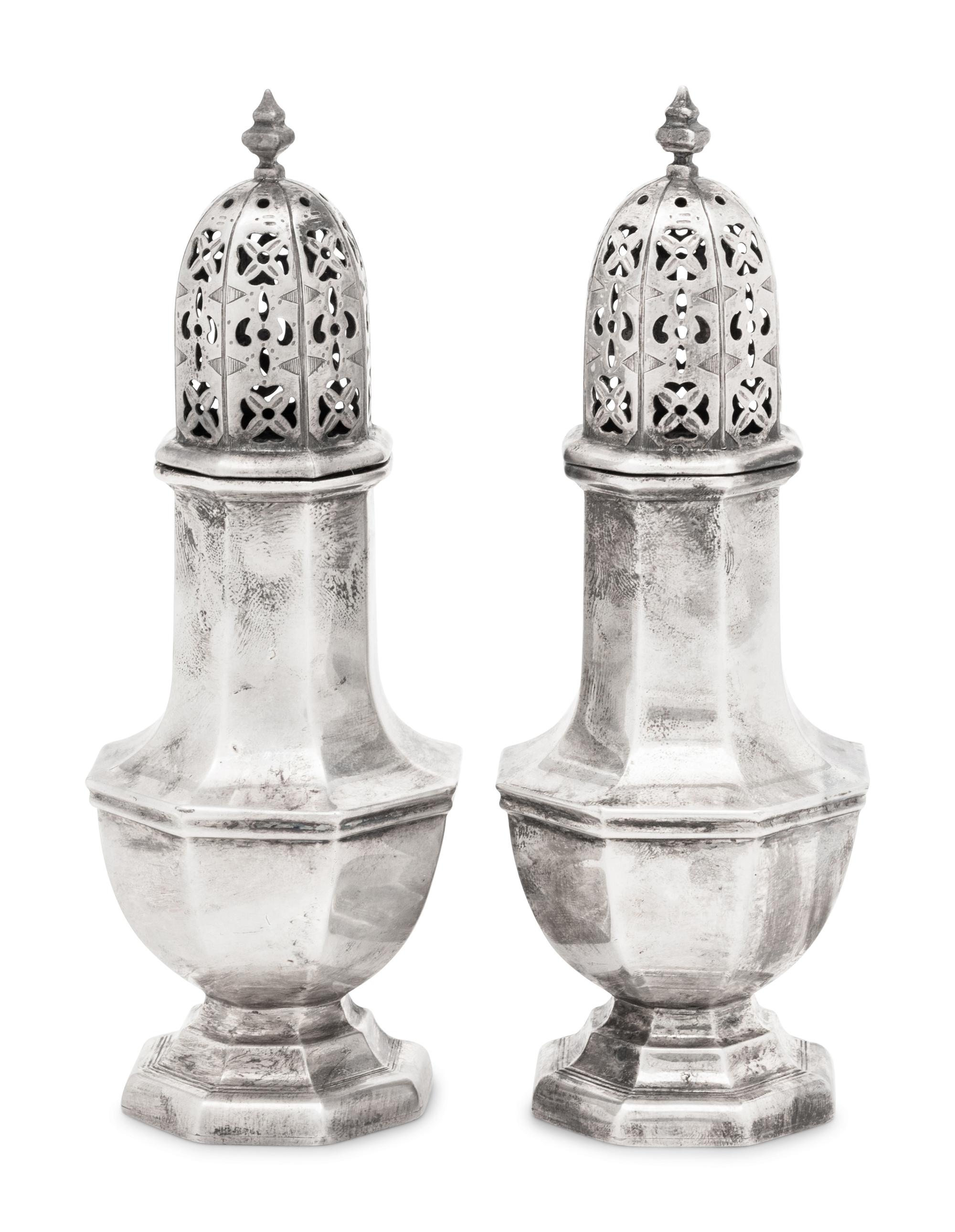 A Pair of Edwardian Silver Muffineers