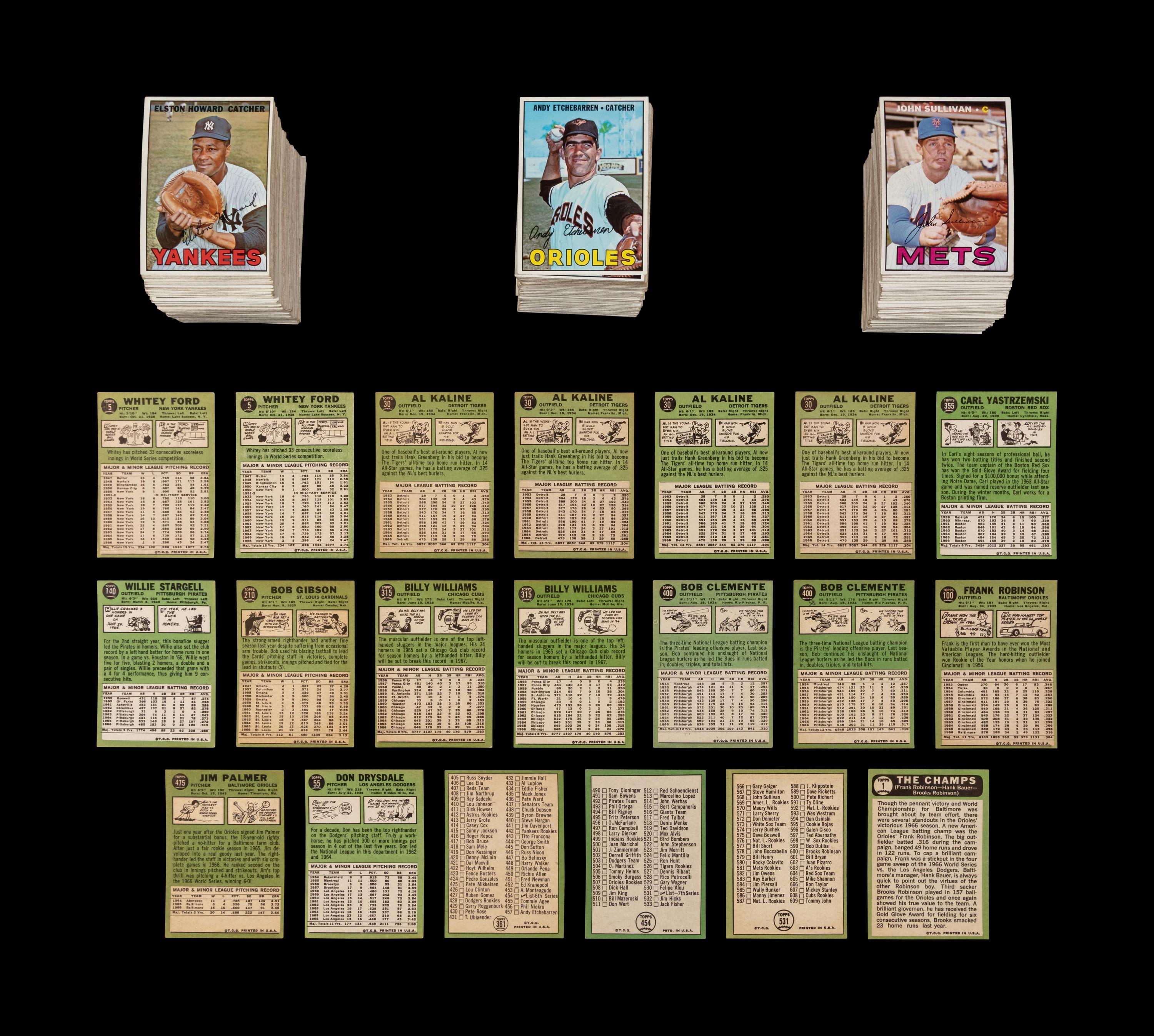 A Collection of Over 500 1967 Topps Baseball Cards