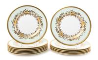 A Set of Thirteen Minton Porcelain Service Plates Diameter 13 3/4 inches. — RETAILED BY MARSHALL FIELD & CO.