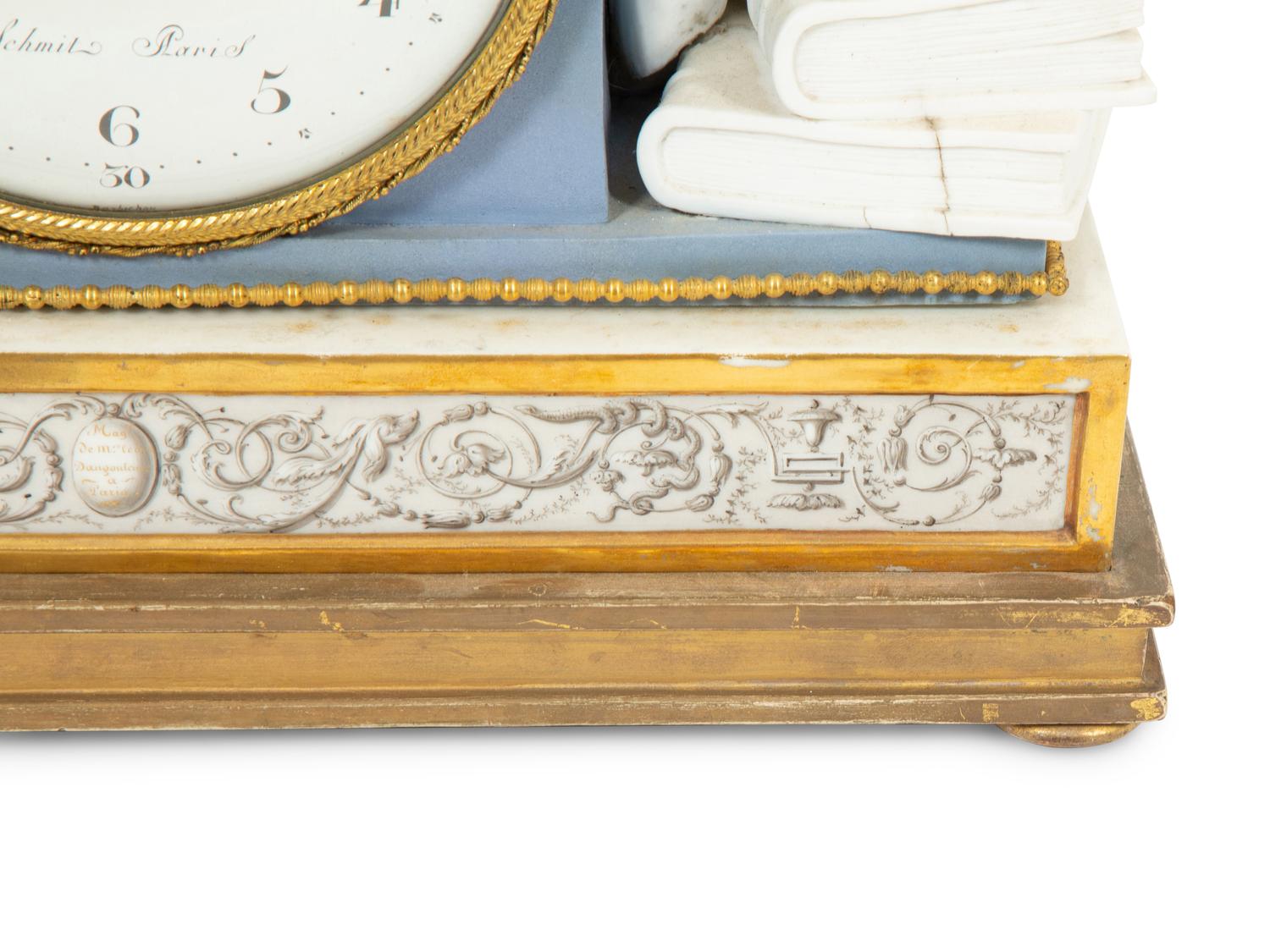 A Louis XVI Duc d'Angoulême Paris Porcelain Mantel Clock