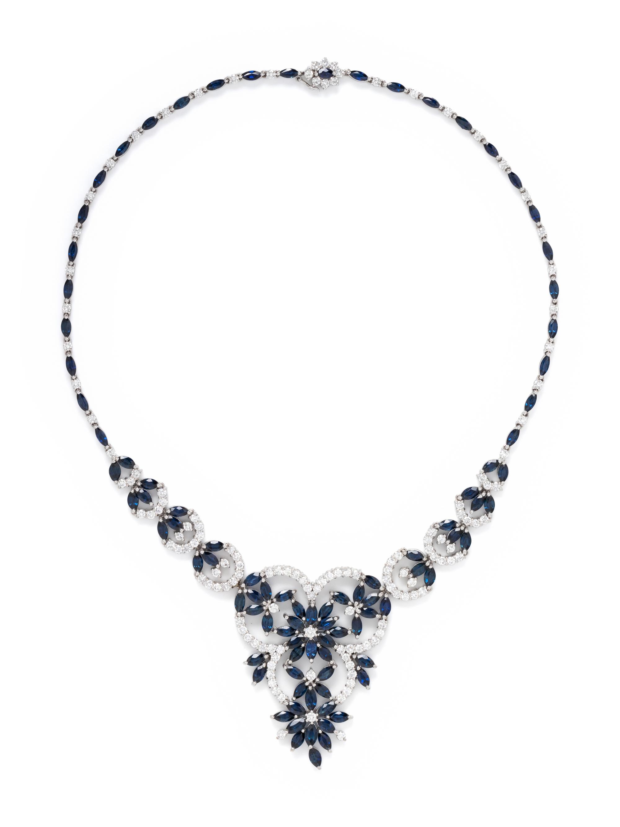 SAPPHIRE AND DIAMOND NECKLACE