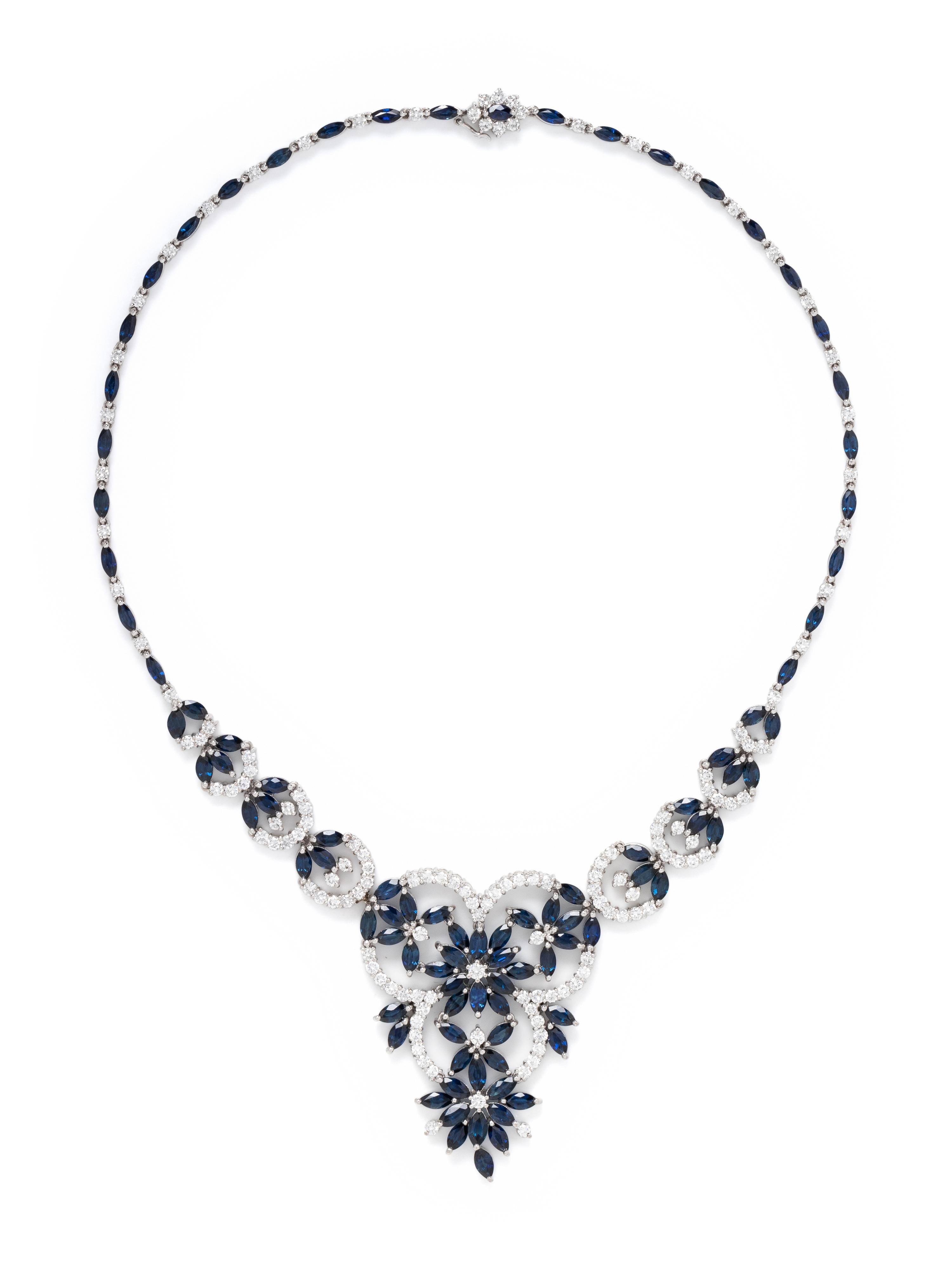 SAPPHIRE AND DIAMOND NECKLACE