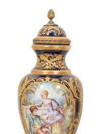 A Sèvres Style Gilt Metal Mounted Porcelain Garniture