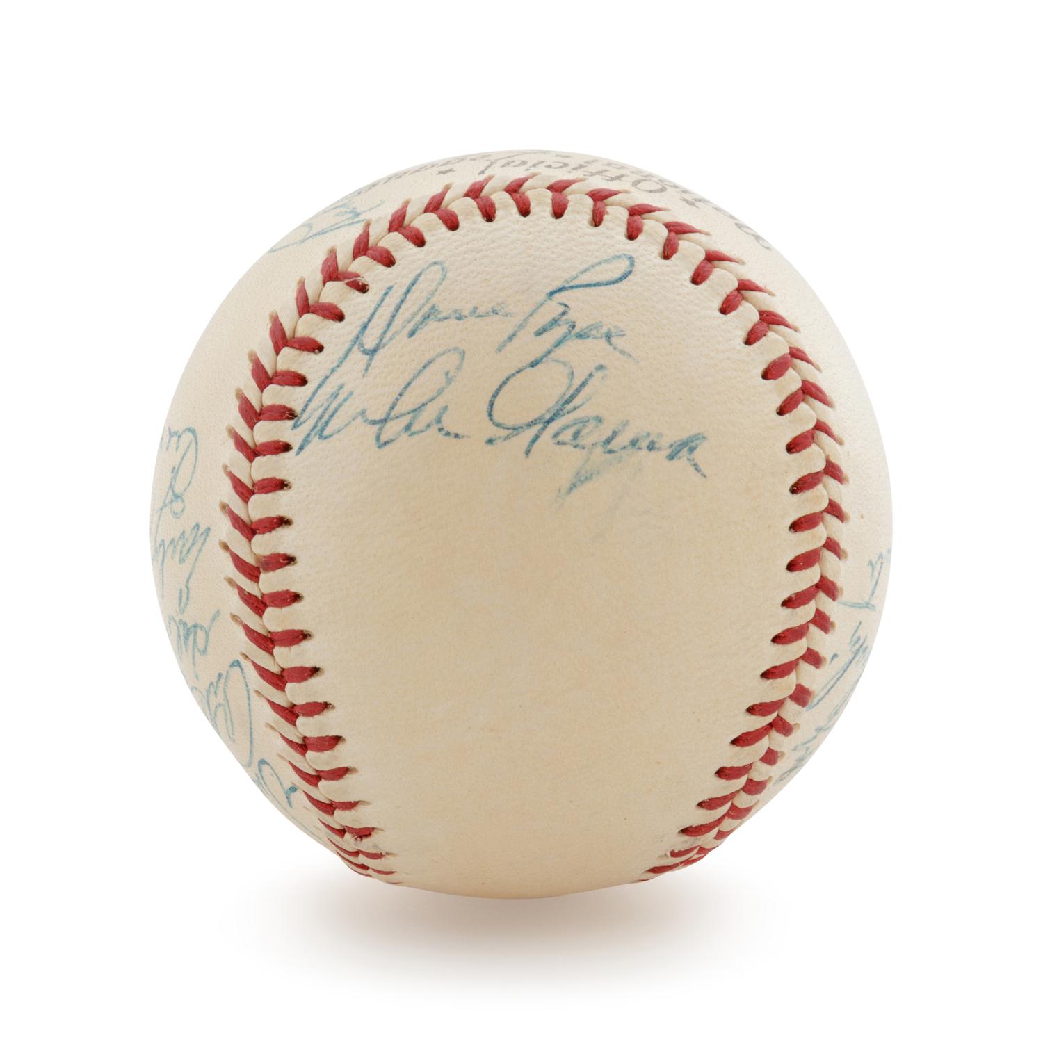 A 1954 Cleveland Indians Partial Team Signed Baseball