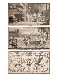 A group of three plates from Oeuvres Diverses de M. de Fontenelle de l'academie